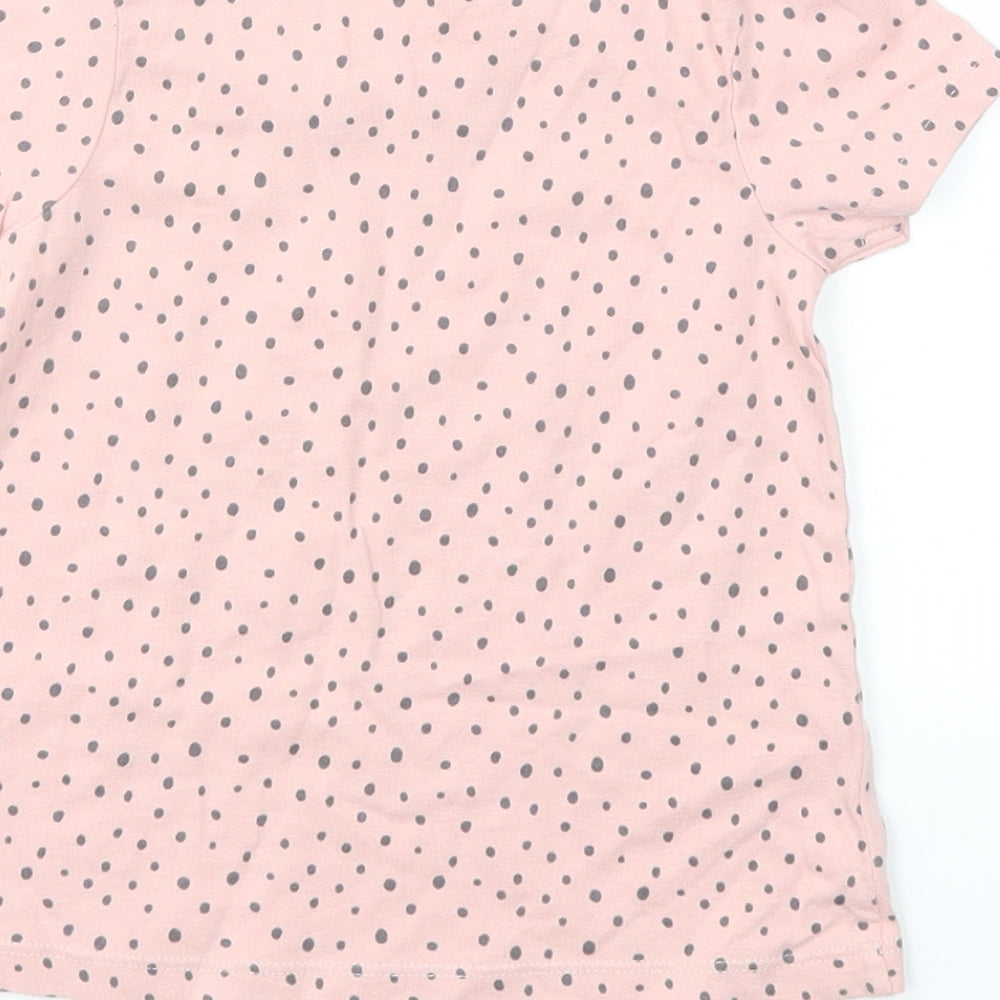 George Girls Pink Polka Dot  Basic T-Shirt Size 9-12 Months