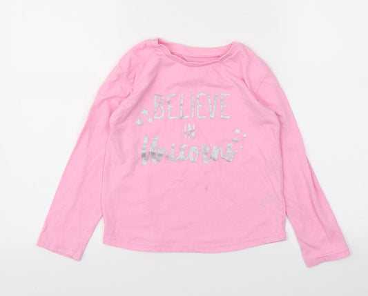 Matalan Girls Pink   Basic T-Shirt Size 7 Years