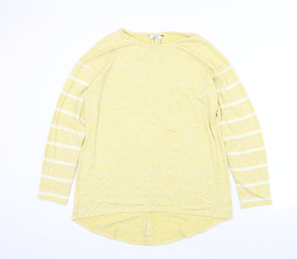Preloved NEXT Womens White Striped  Pullover Jumper Size 12 - Front