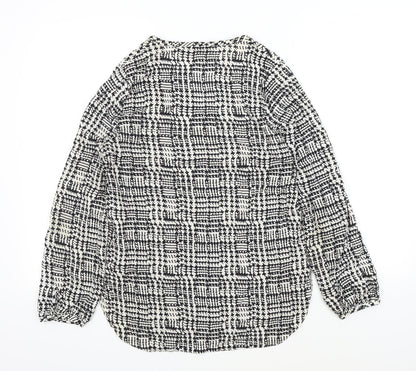 Preloved F&F Womens Black Geometric  Basic Blouse Size 8 - Back