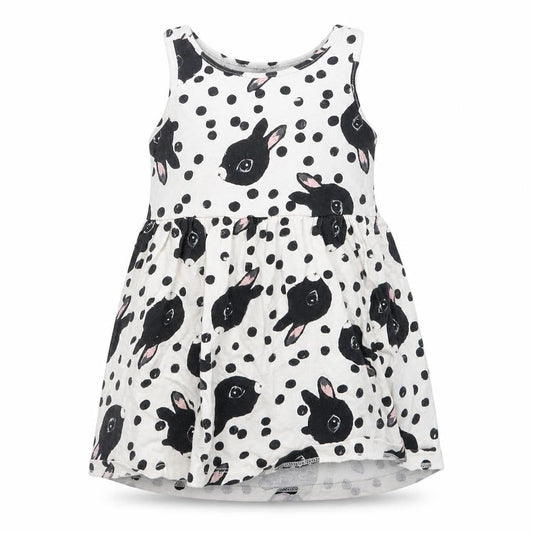 H&M Girls Black Geometric  T-Shirt Dress  Size 2 Years  - Rabbits