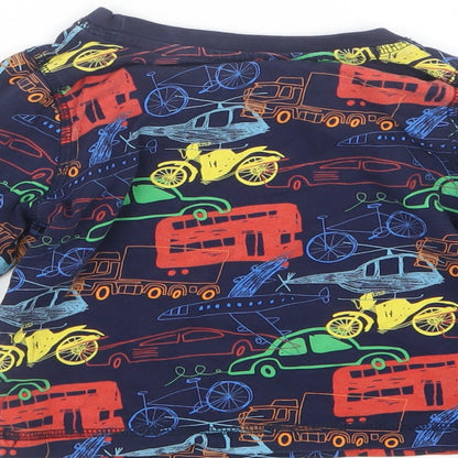Tu Boys Blue Geometric   Pyjama Top Size 2-3 Years  - Cars