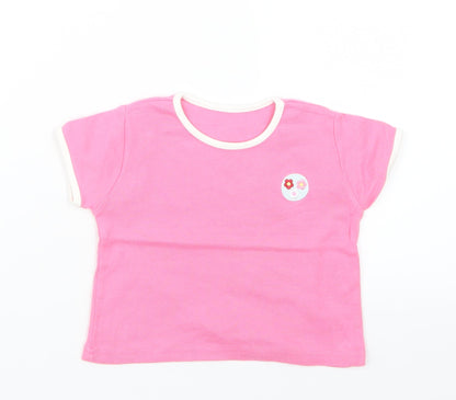 Additional front view of George girls’ pink basic t-shirt, size 6-9, months