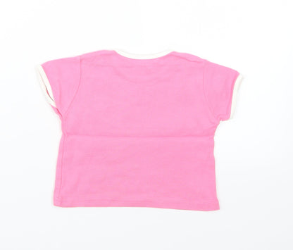 Back view of George girls’ pink basic t-shirt, size 6-9, months