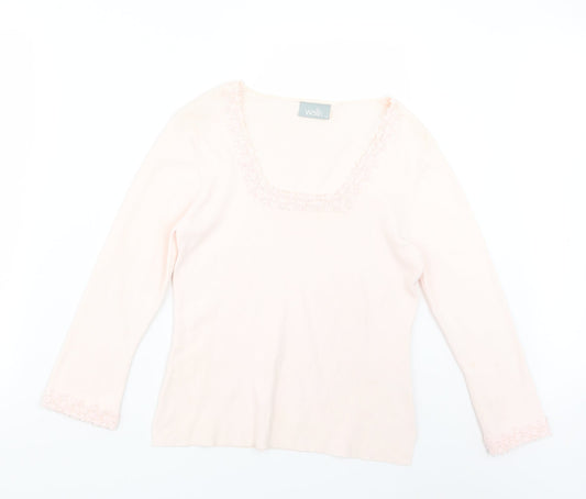 Wallis Womens Pink  Knit Pullover Jumper Size 12