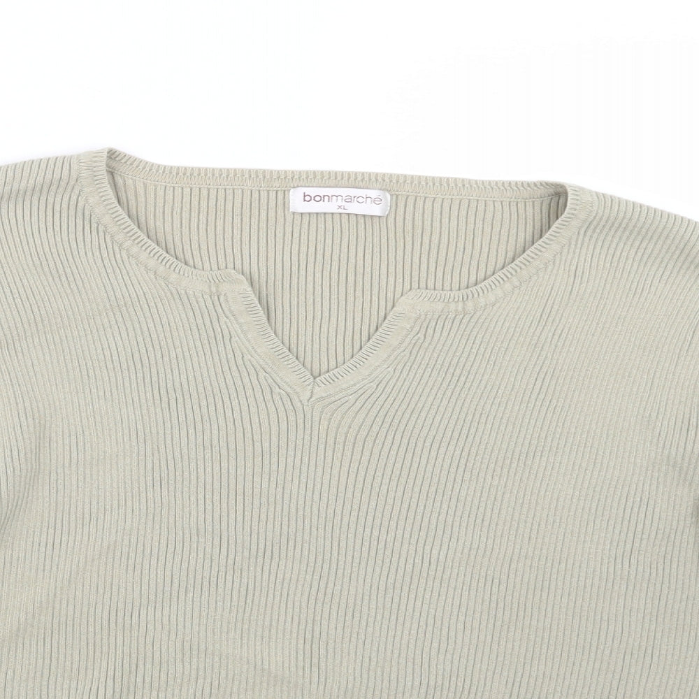 Bonmarché Womens Green  Knit Pullover Jumper Size XL