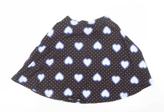 ASOS Womens Black Geometric  A-Line Skirt Size 8