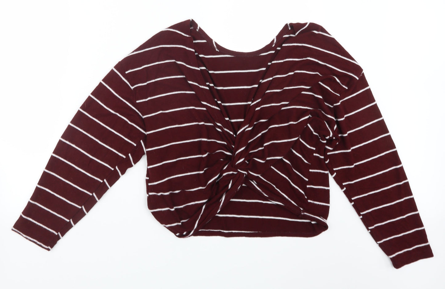 Bershka Womens Red Striped  Pullover Jumper Size L