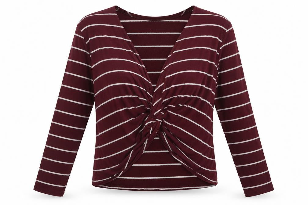 Bershka Womens Red Striped  Pullover Jumper Size L