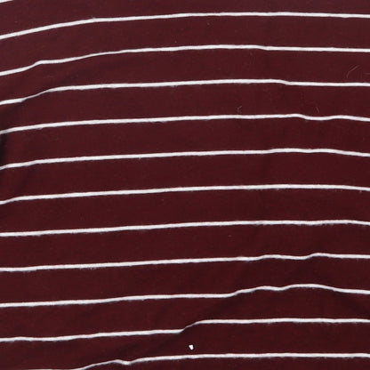 Bershka Womens Red Striped  Pullover Jumper Size L