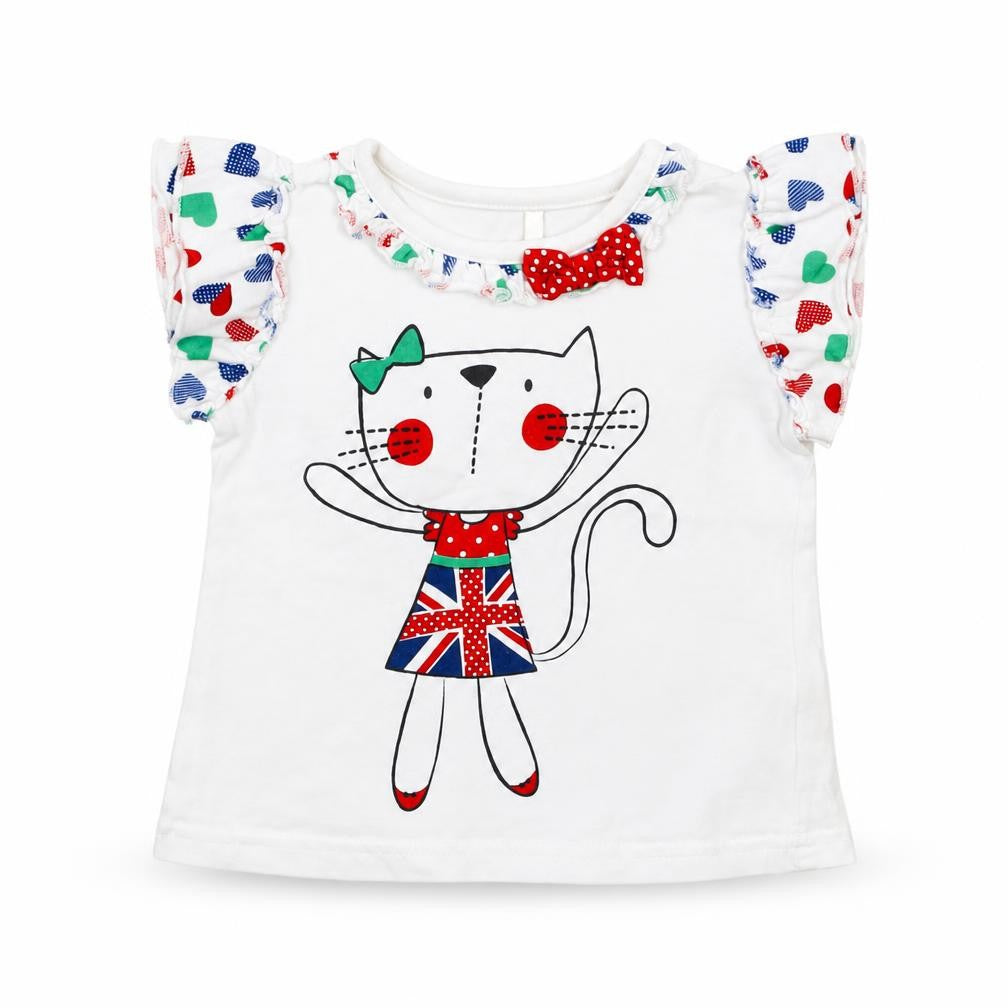 George Girls White   Basic T-Shirt Size 9-12 Months