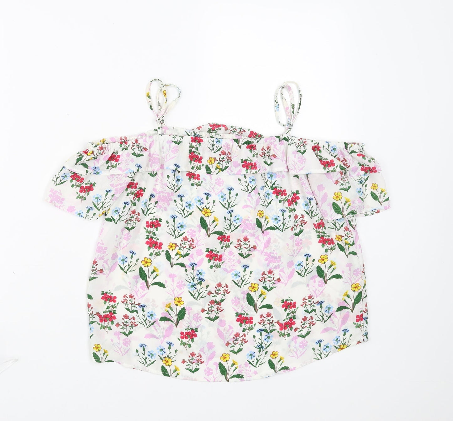 New Look Girls White Floral  Camisole Blouse Size 14 Years