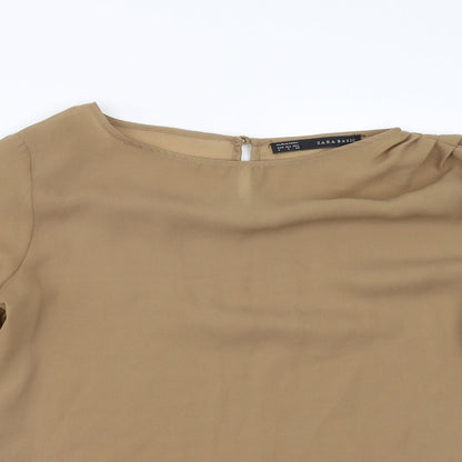 Preloved Zara Womens Brown   Basic Blouse Size S - Detail