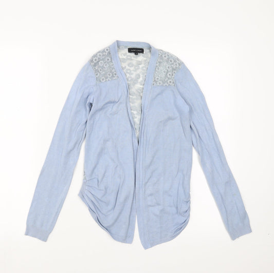 New Look Womens Blue Floral  Cardigan Jumper Size 8