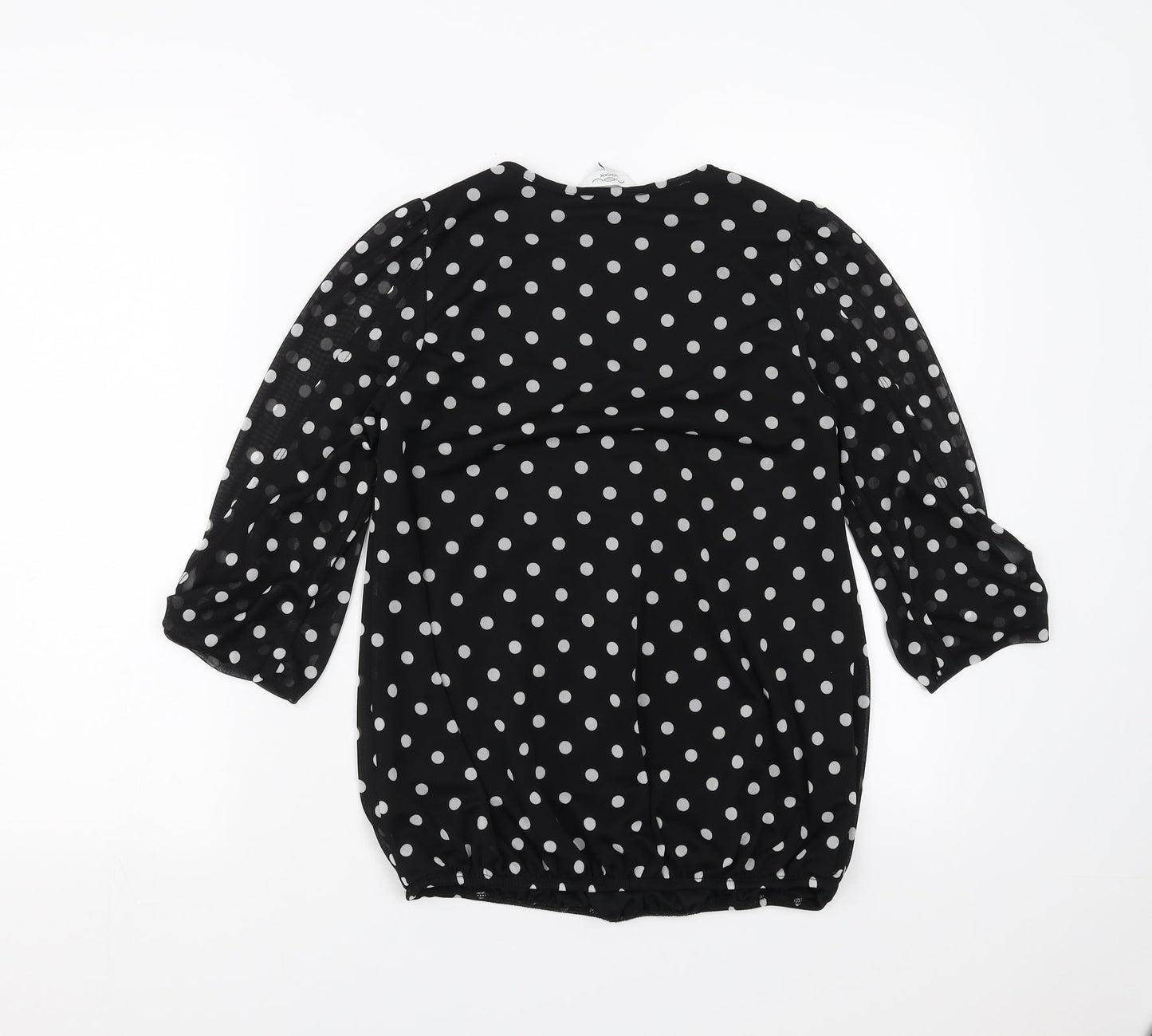 New Look Womens Black Polka Dot  Basic Blouse Size 8