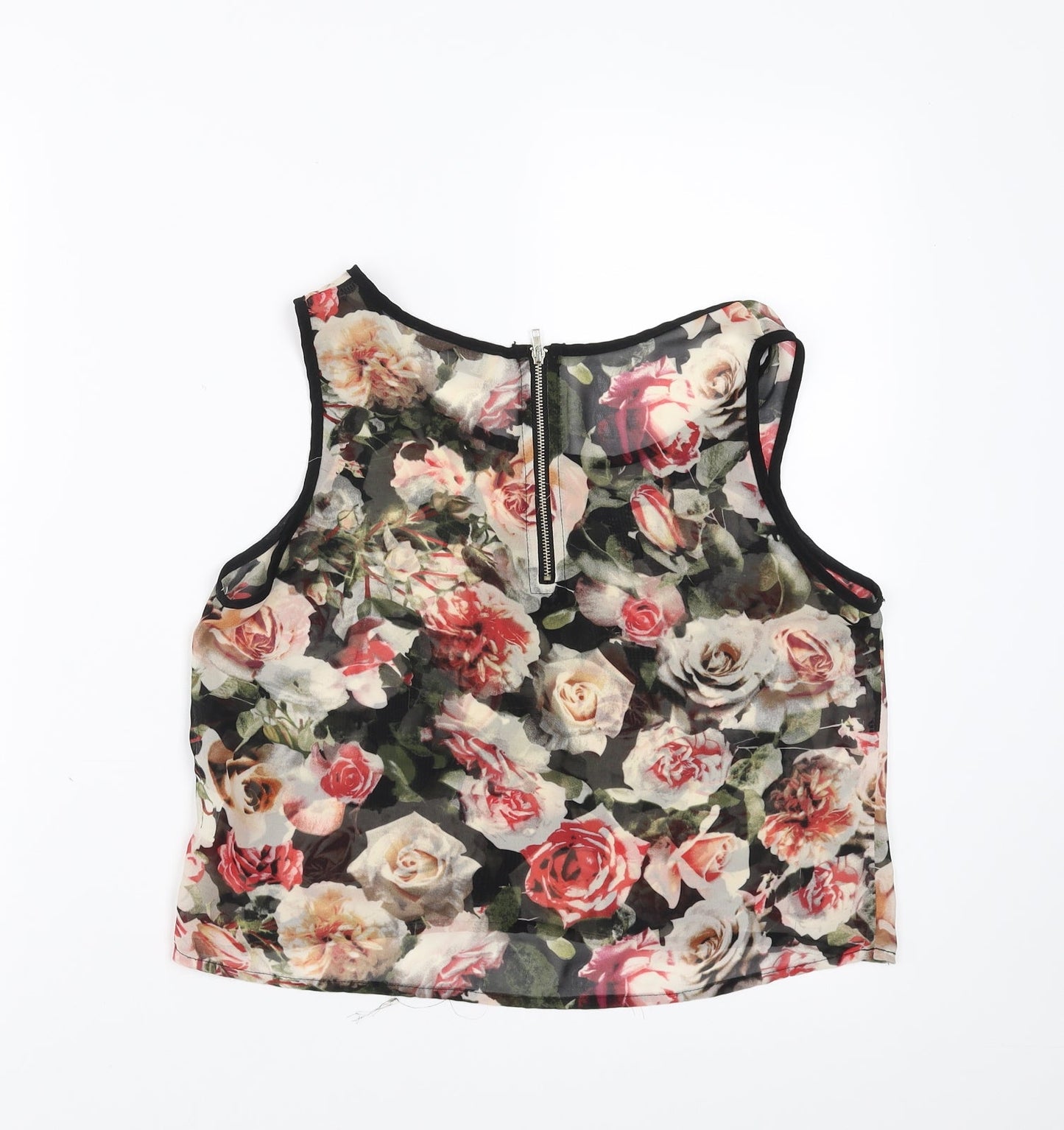 Hearts & Bows Womens Black Floral  Basic Blouse Size 8  - sheer