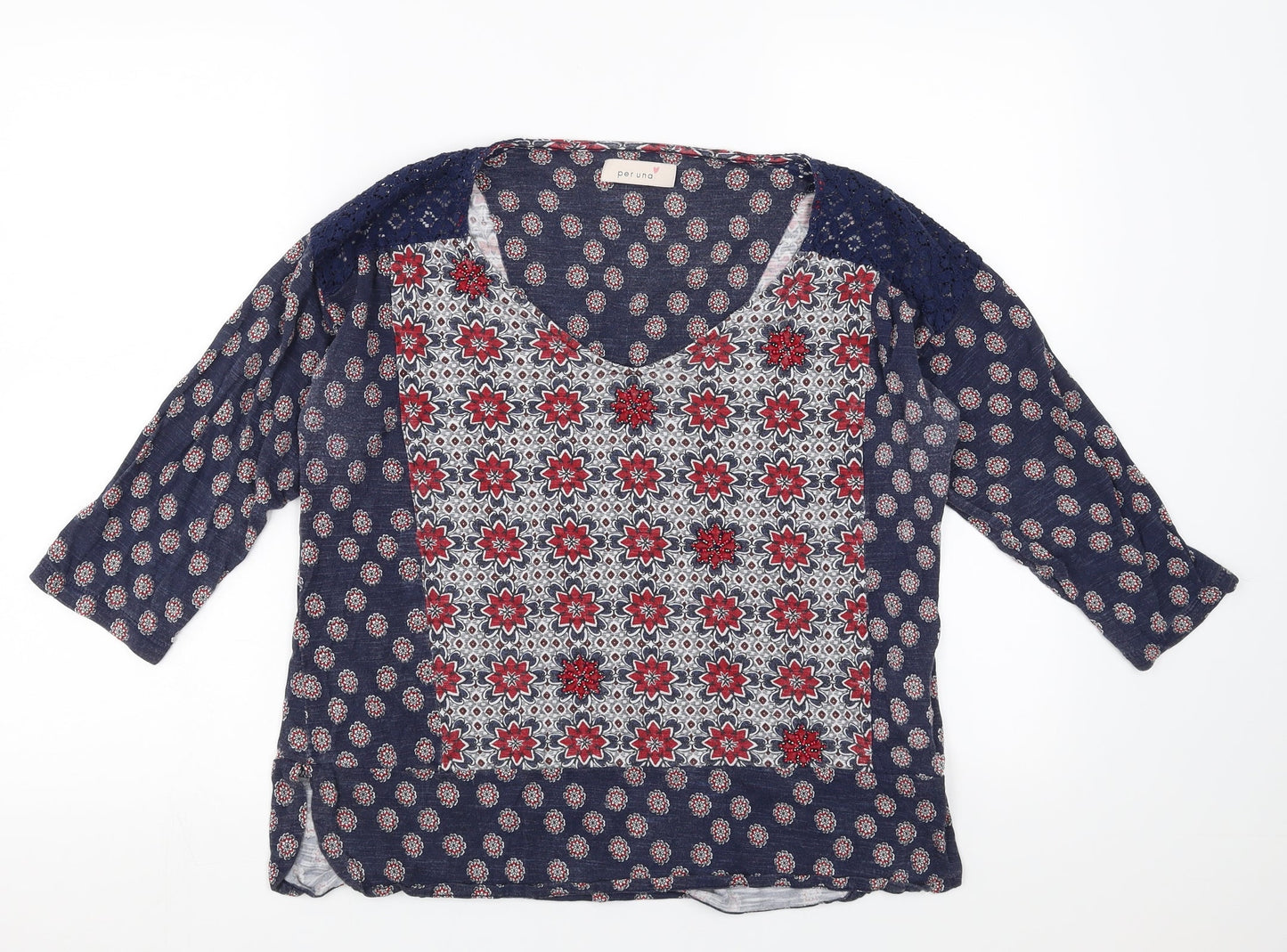 Marks and Spencer Womens Blue Floral  Basic Blouse Size 14