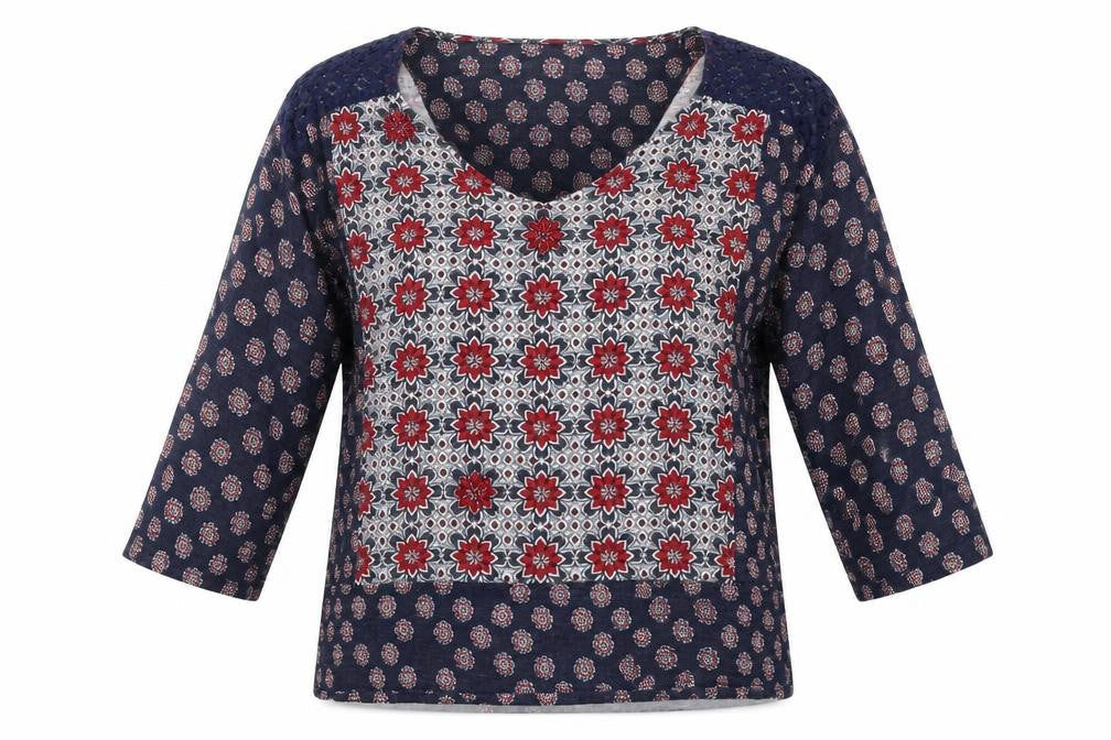 Marks & Spencer Womens Blue Floral  Basic Blouse Size 14