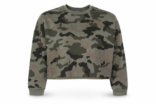 Primark Womens Green Camouflage  Pullover Sweatshirt Size S