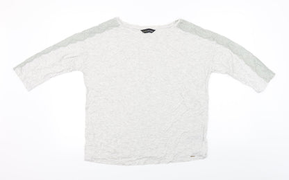 Front view of Autograph women’s grey basic t-shirt, size UK 12