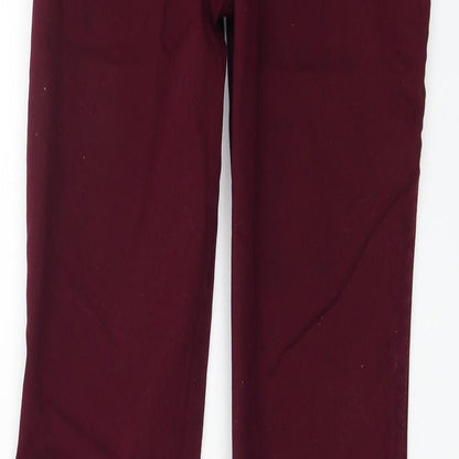 Brand and care label for Denim & Co. women’s purple trousers, size UK 4, 25-inch leg