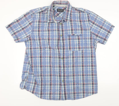 Burton  Womens Blue Check  Basic Button-Up Size XL