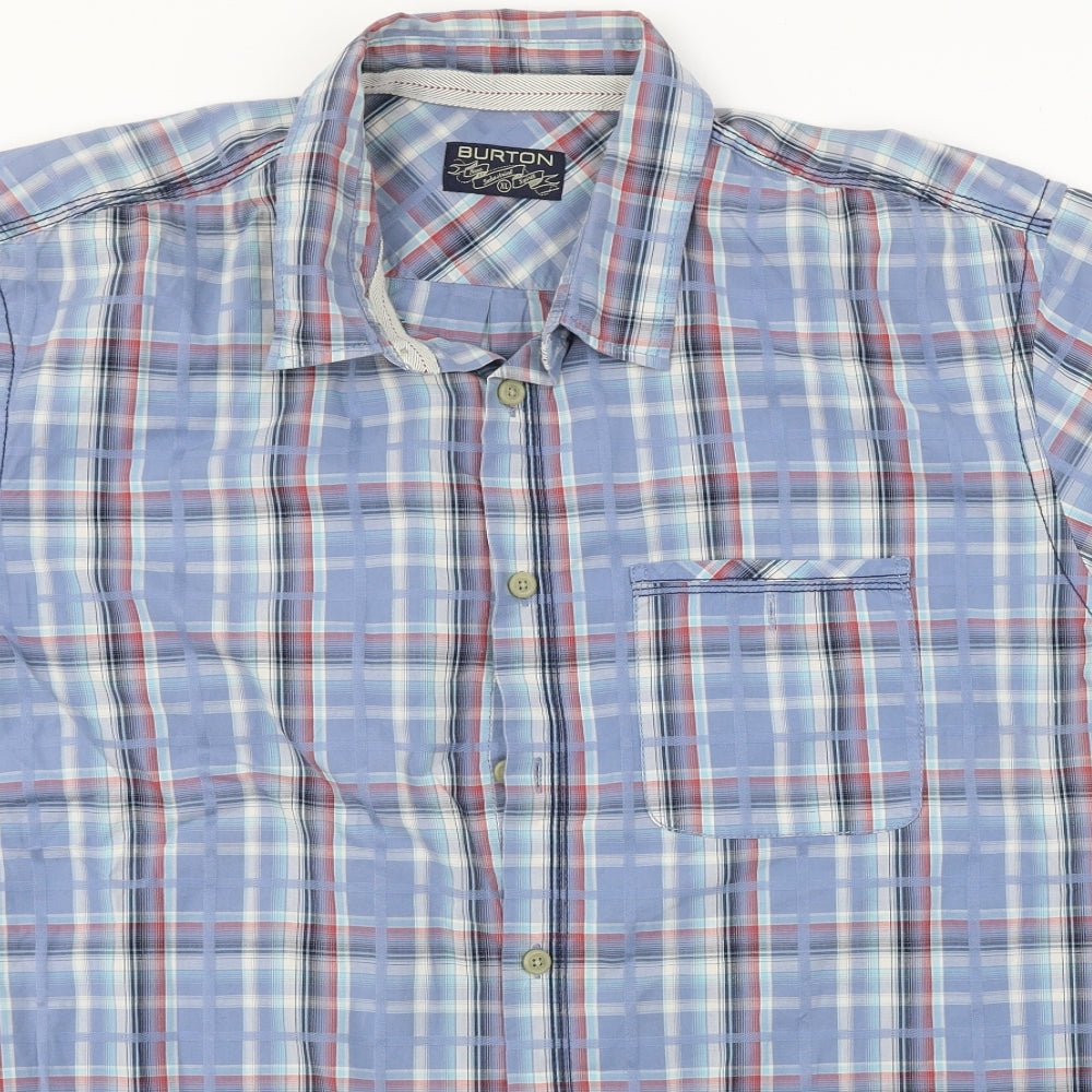 Burton  Womens Blue Check  Basic Button-Up Size XL