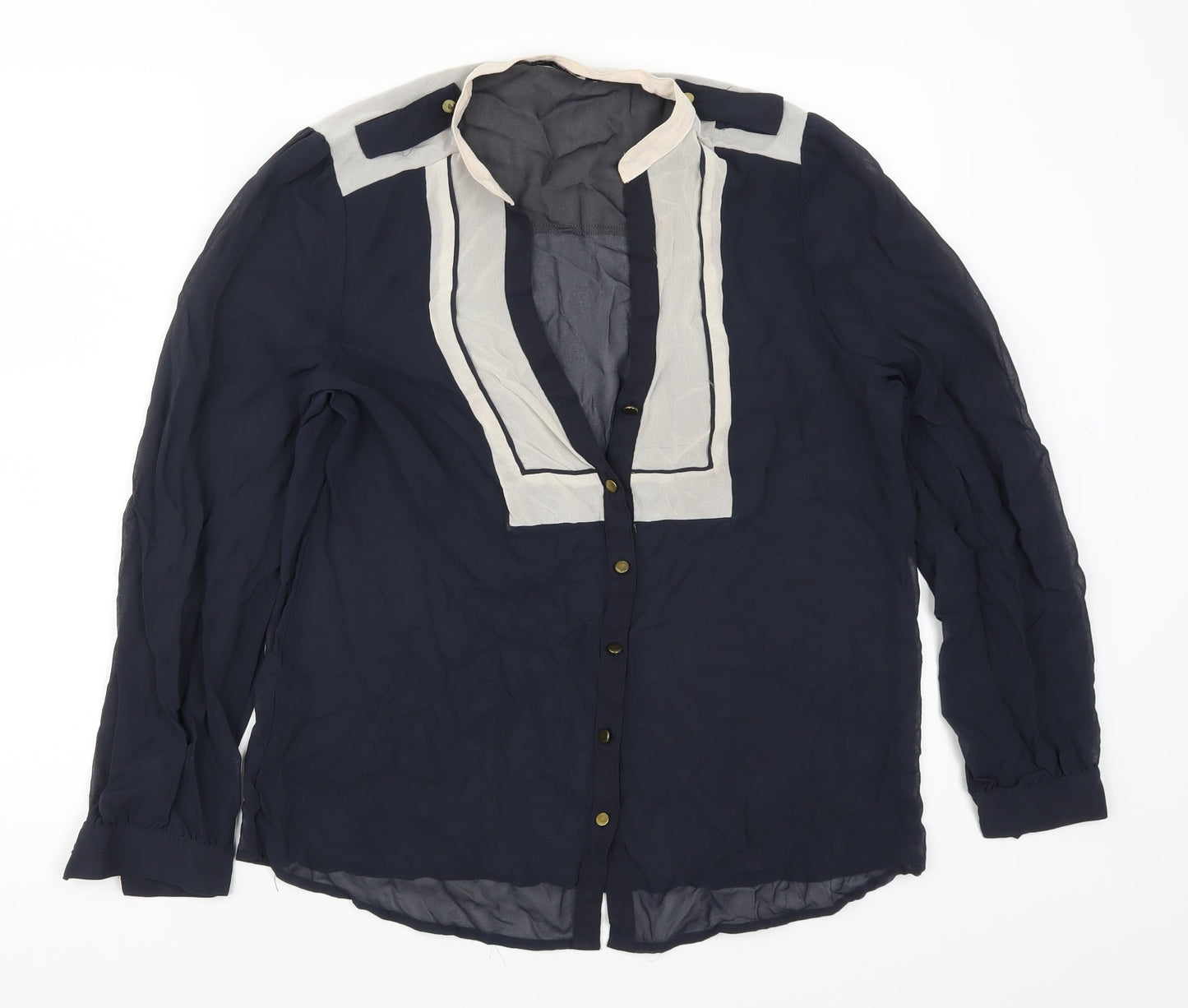 NEXT Womens Blue   Basic Button-Up Size 14