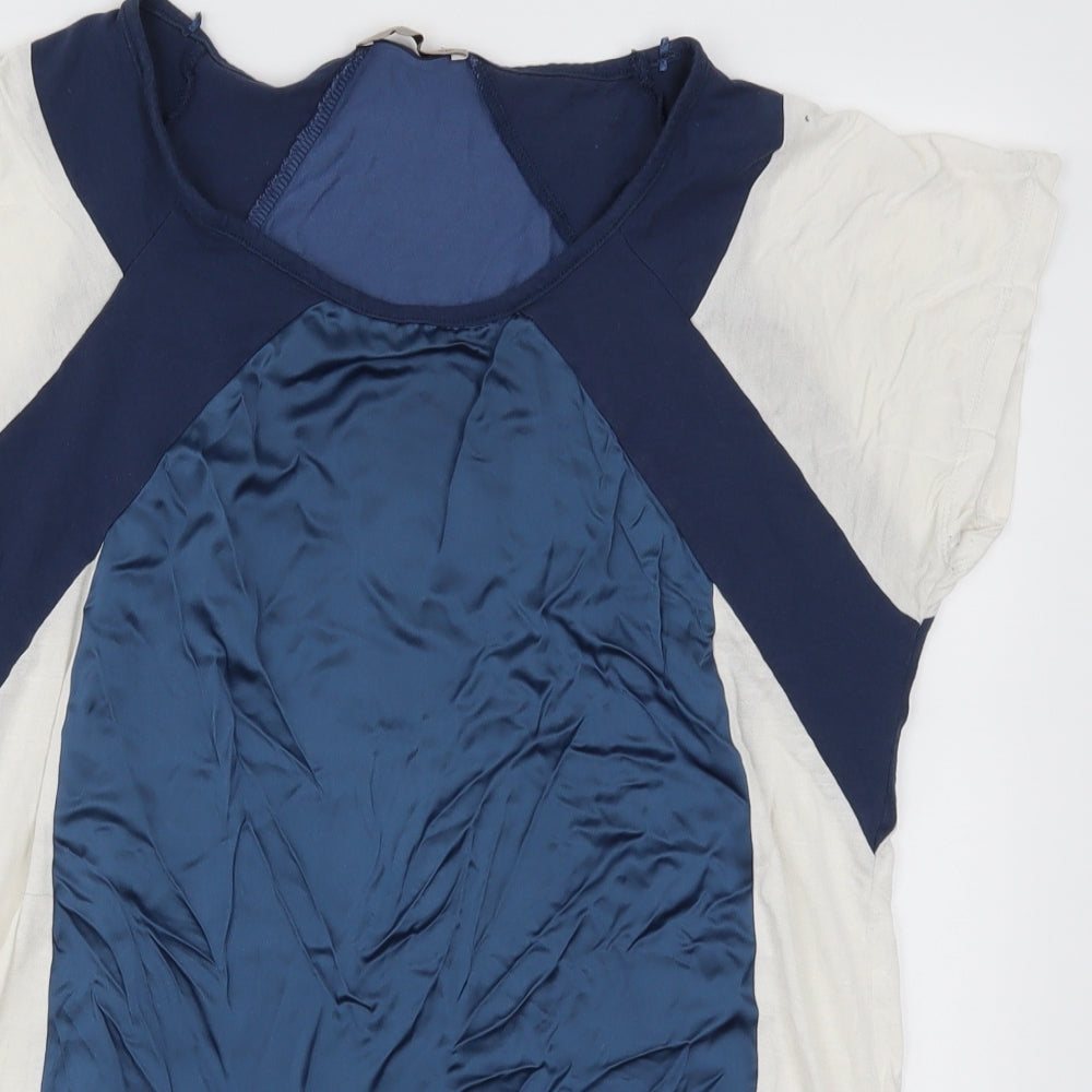 Atmosphere Womens Blue Colourblock  Basic T-Shirt Size 14