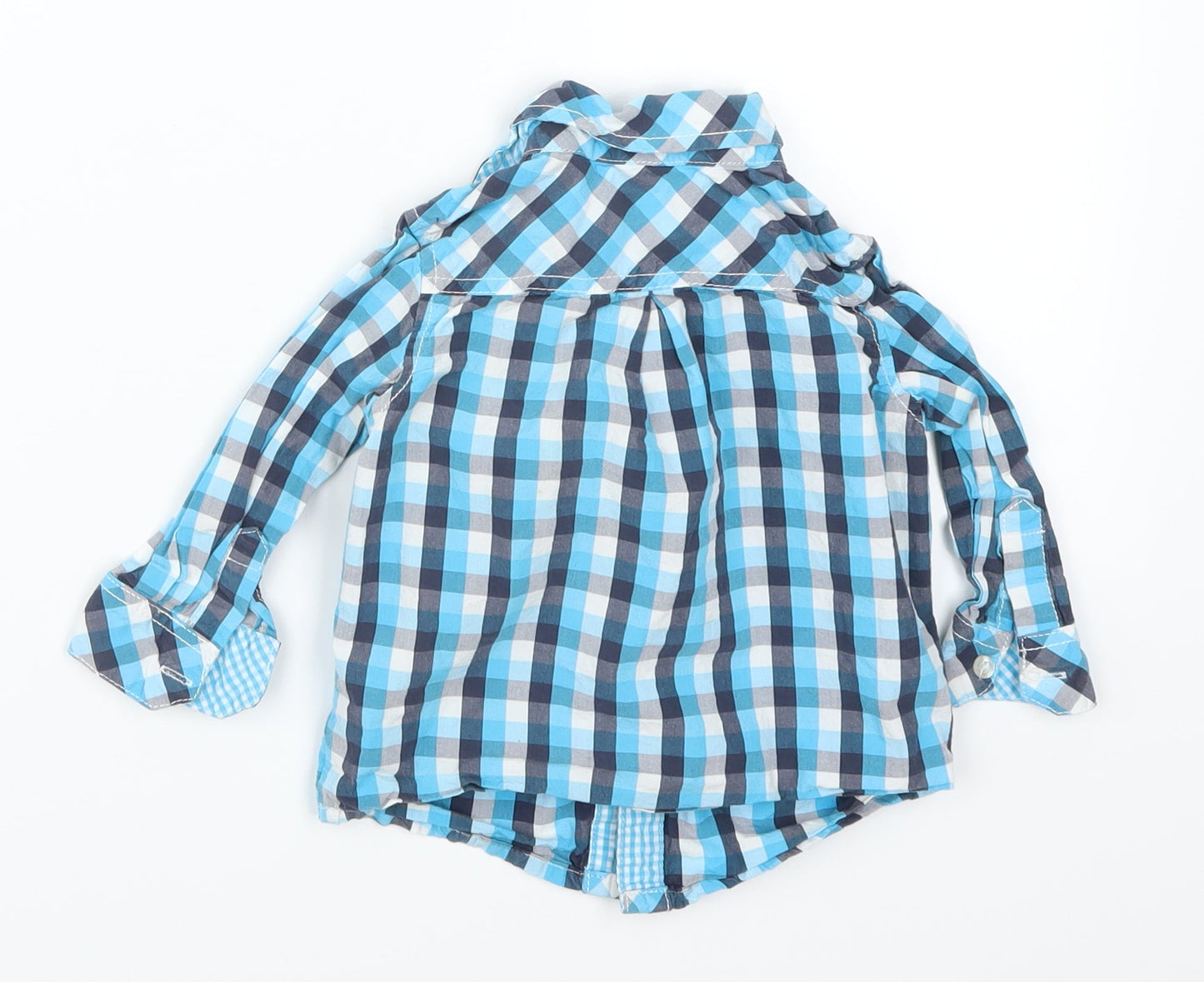 Baby Club Boys Blue Check  Basic Button-Up Size 12 Months