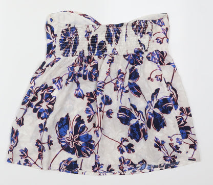 Warehouse Womens Blue Floral  Basic Tank Size 14