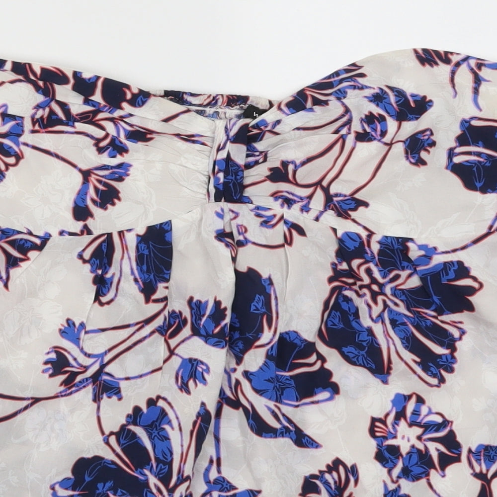 Warehouse Womens Blue Floral  Basic Tank Size 14