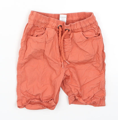Additional front view of Tu boys’ orange cargo trousers, size 18-24, months