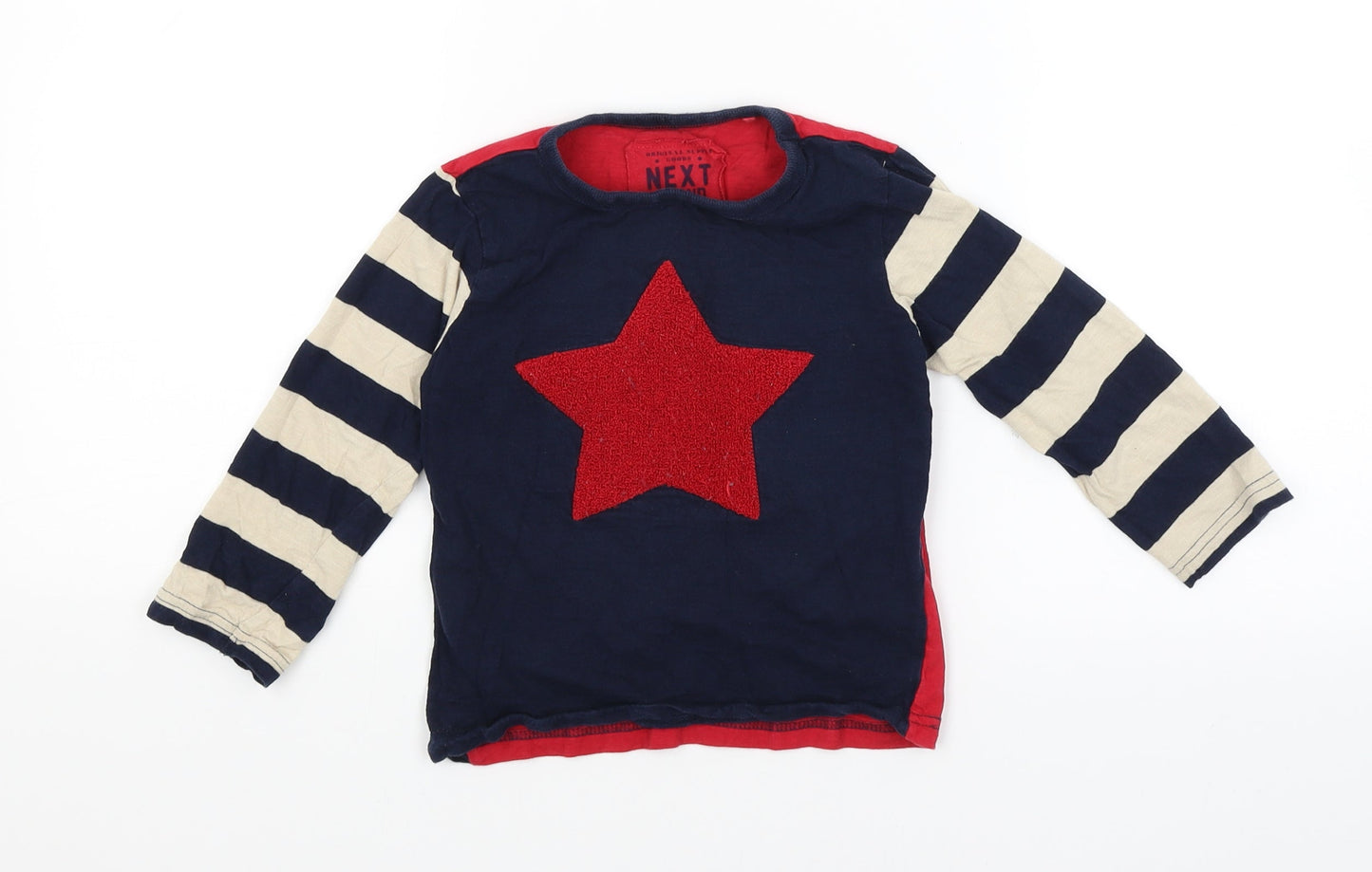 NEXT Boys Blue Striped  Basic T-Shirt Size 2-3 Years