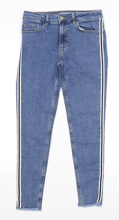 Front view of Denim Co women’s blue cropped jeans, size UK 10, 26-inch leg
