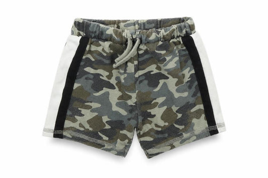 Front view of F&F Baby Green Camouflage Cropped Trousers, size 18-24, Months