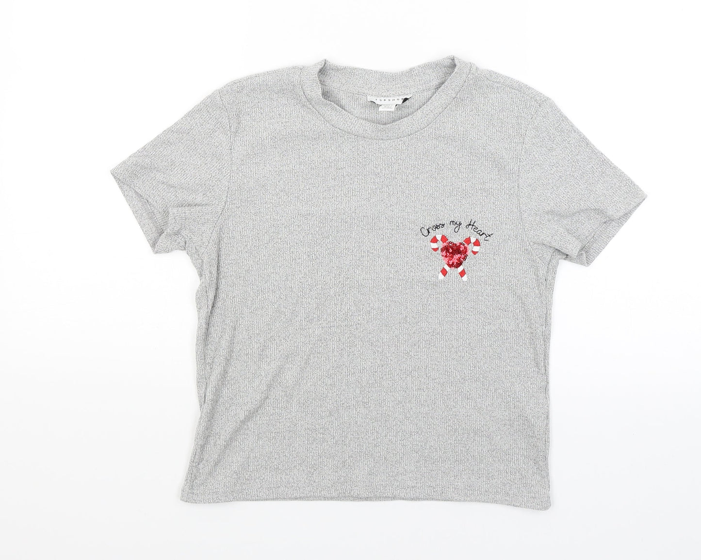 Topshop Womens Grey   Basic T-Shirt Size S
