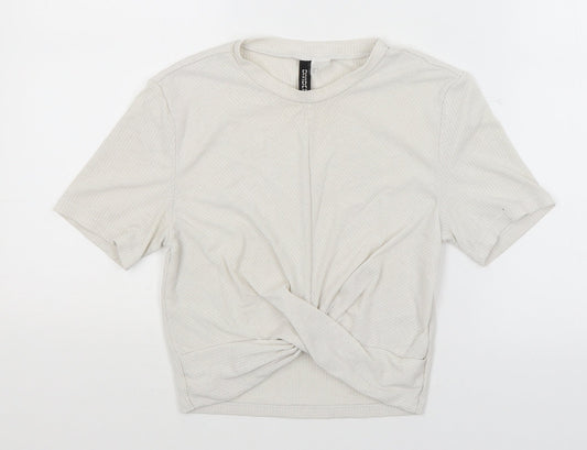 Divided Womens Ivory   Cropped T-Shirt Size S