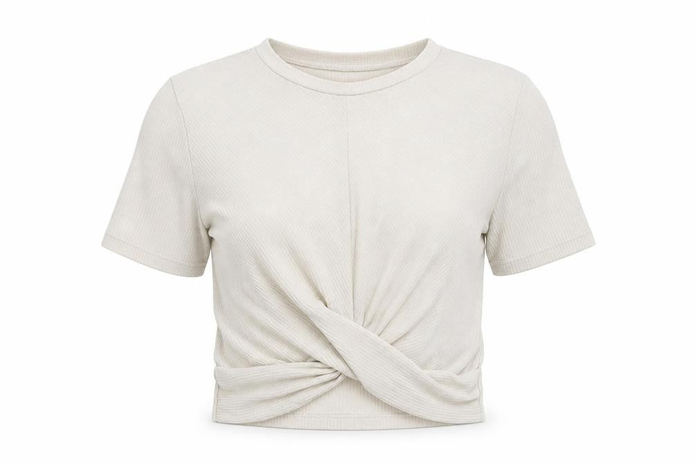 Divided Womens Ivory   Cropped T-Shirt Size S