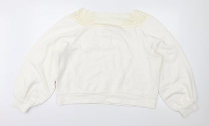 H&M Womens Ivory   Pullover Sweatshirt Size XL