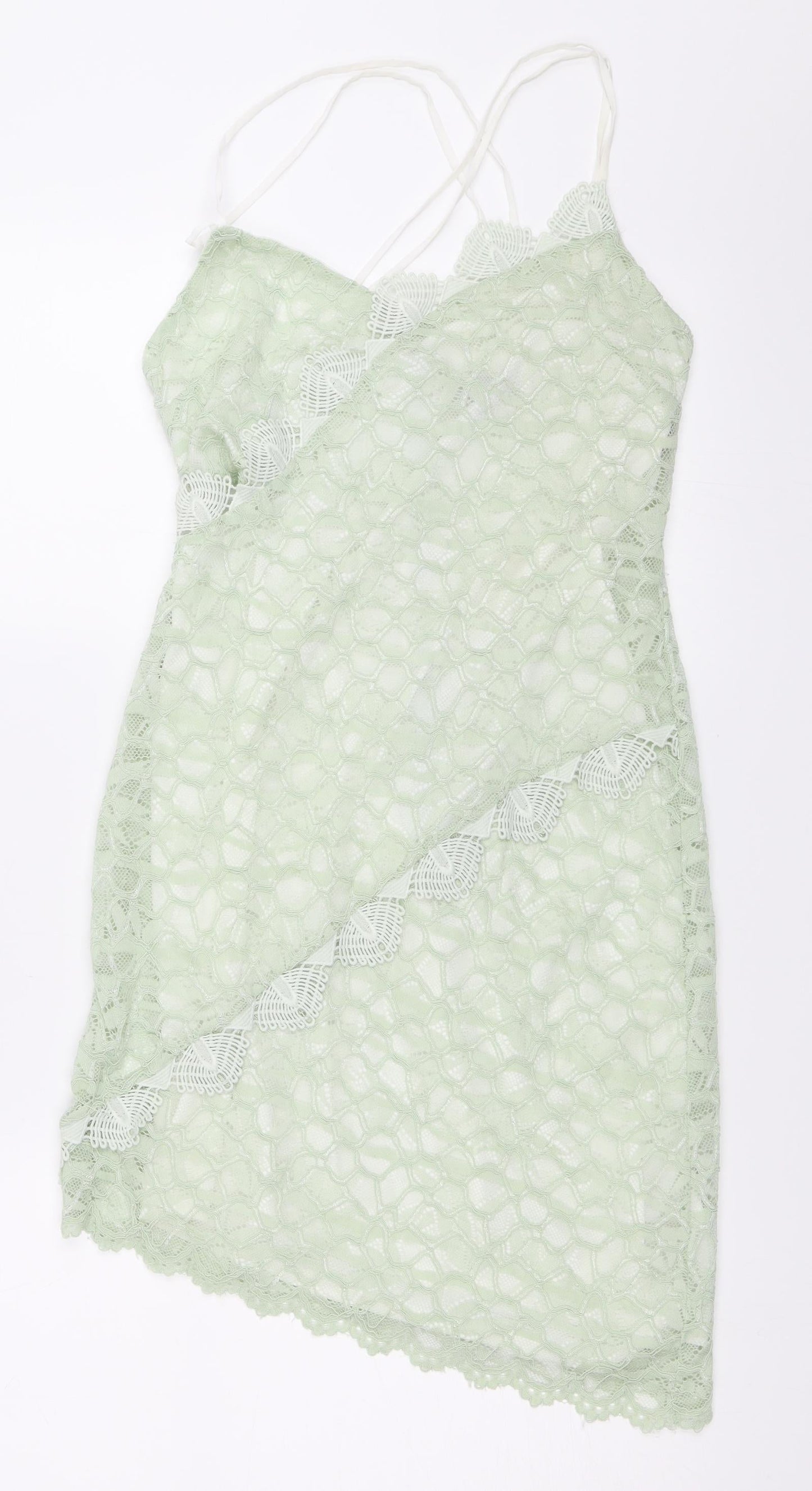 Topshop Womens Green  Lace Mini  Size 8