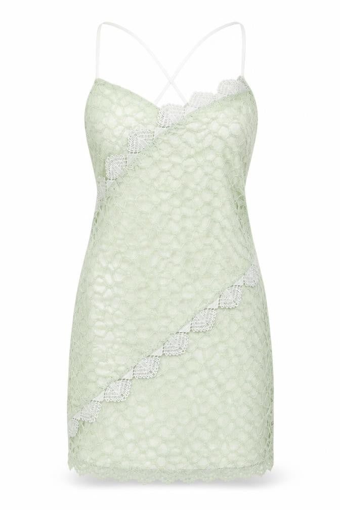Topshop Womens Green  Lace Mini  Size 8
