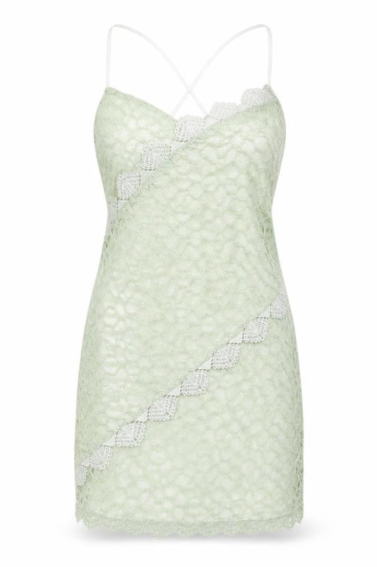 Topshop Womens Green  Lace Mini  Size 8