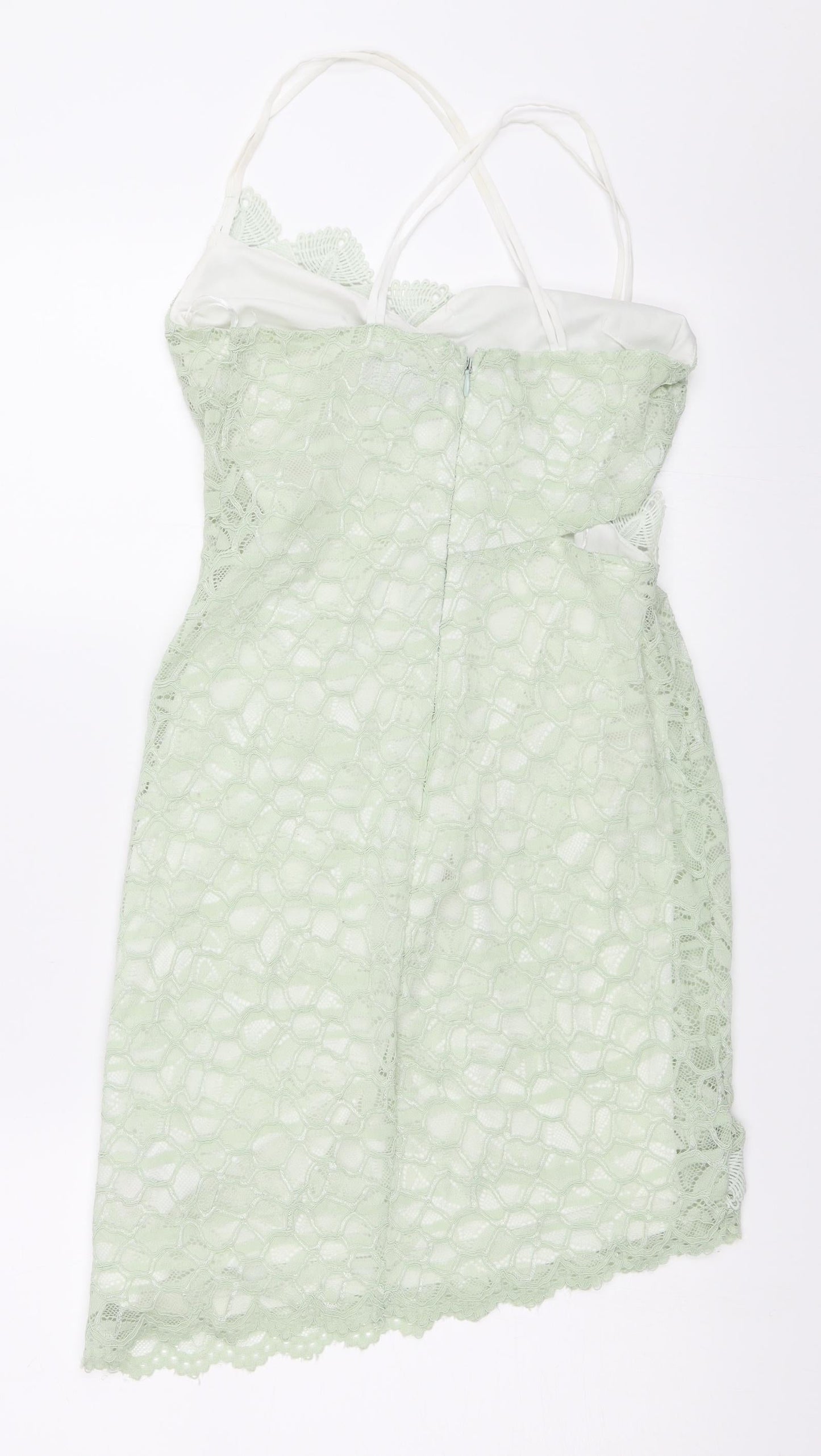 Topshop Womens Green  Lace Mini  Size 8