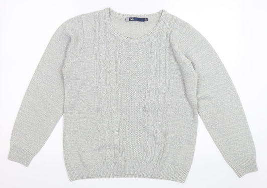 Isle Womens Grey   Pullover Jumper Size S