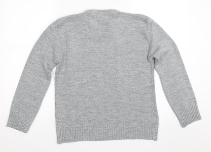 Preloved Pure & Natural Womens Grey   Pullover Jumper Size S - Back