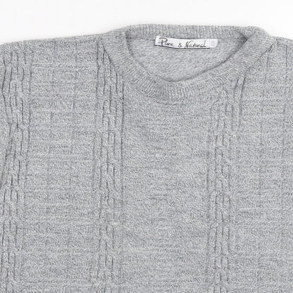 Preloved Pure & Natural Womens Grey   Pullover Jumper Size S - Detail