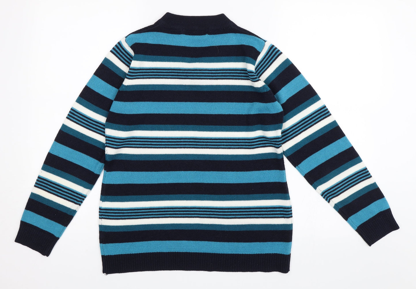 Isle Womens Blue Striped  Pullover Jumper Size 10