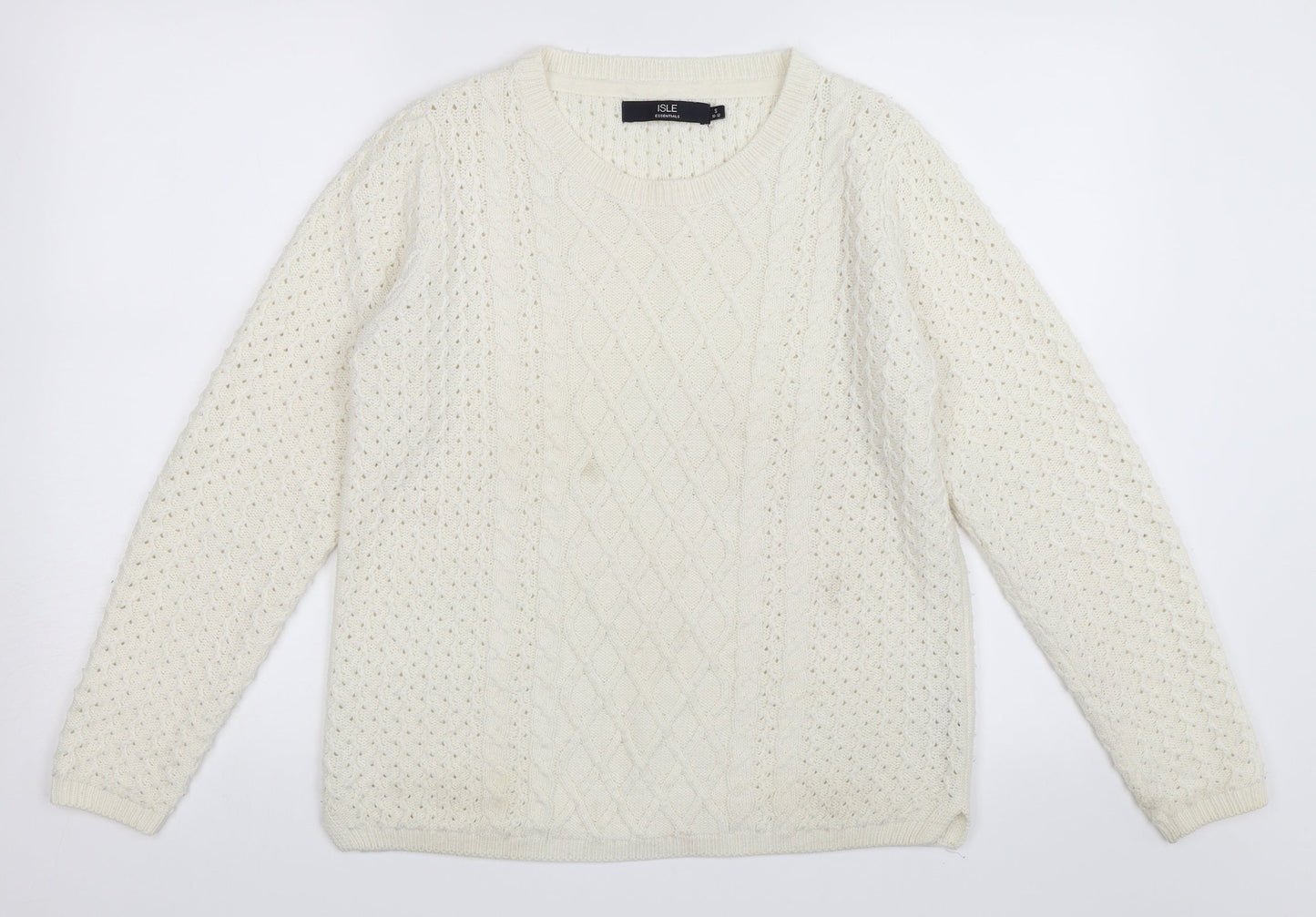 Isle Womens Ivory   Pullover Jumper Size 10
