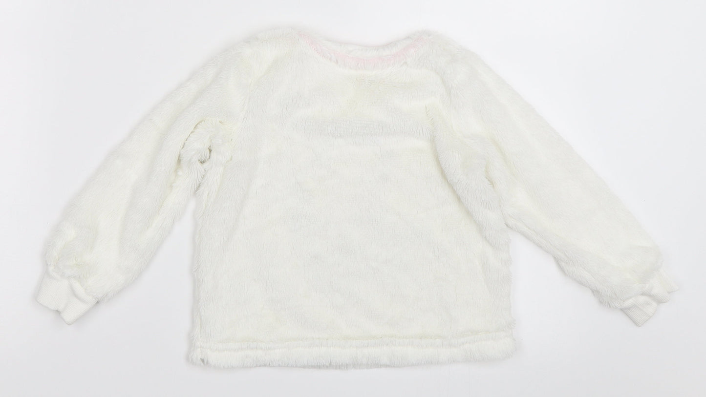 Matalan Girls White   Pullover Sweatshirt Size 2-3 Years